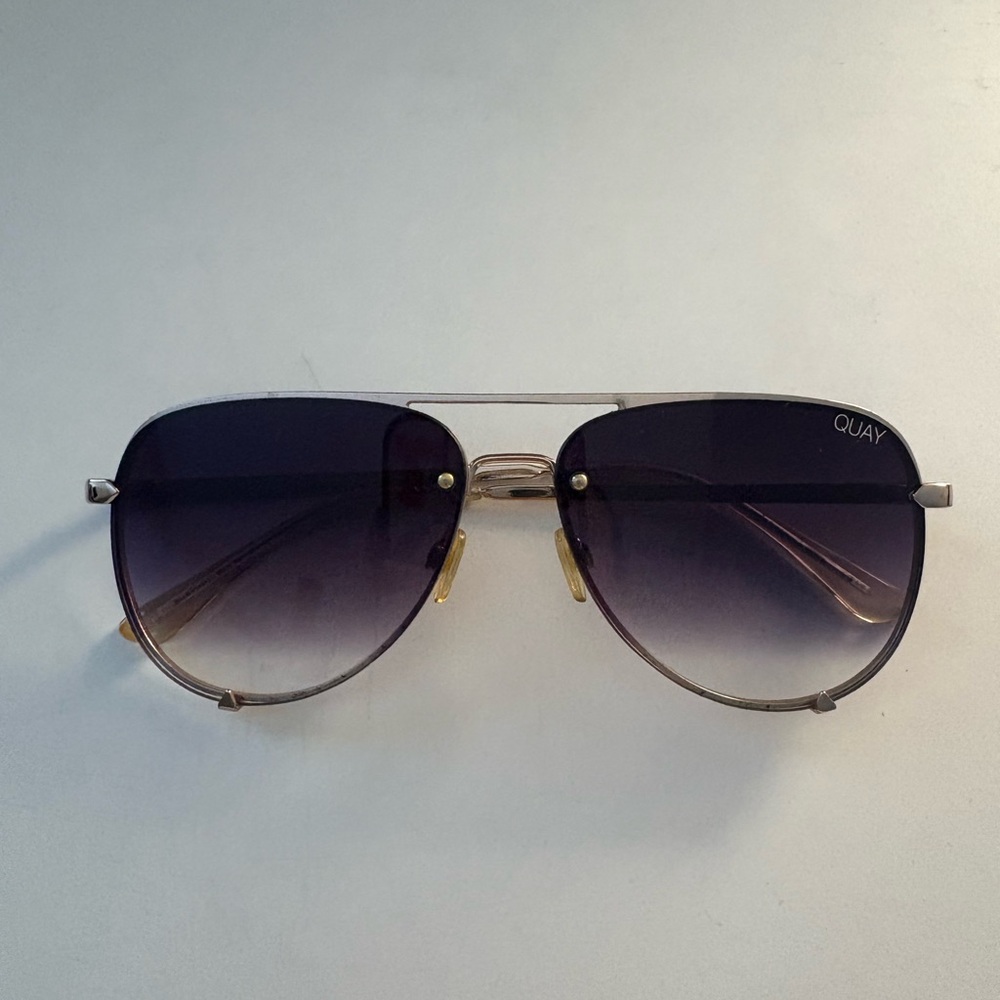 Quay Australia Gradient Aviator Sunglasses - Black and Gold